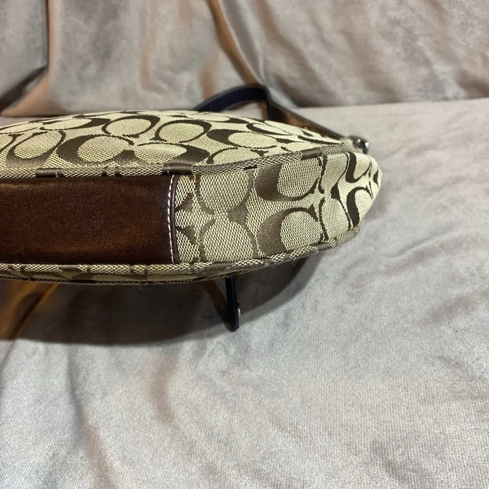 COACH 6045 Signature Canvas Half Moon Handbag - Brown Y2K